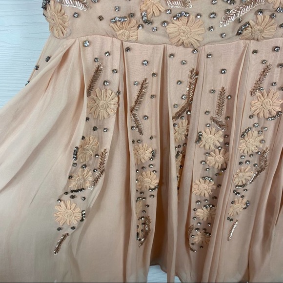 Jenny Yoo 'Blaire' Blush Sleeveless Embellished Dress Small - Picture 7 of 16
